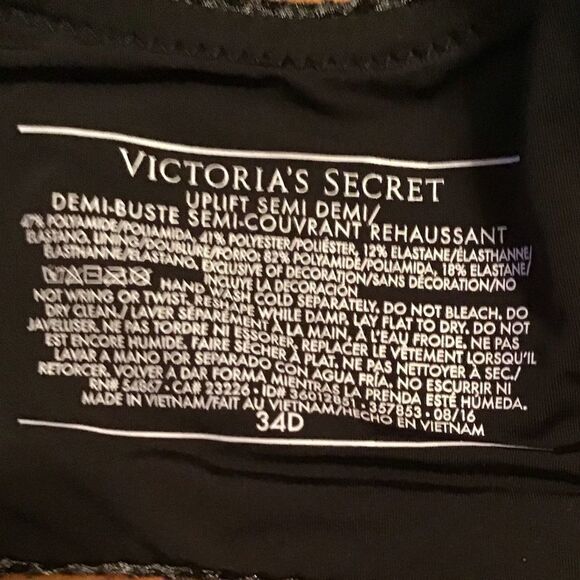 Victoria’s Secret Uplift Semi Demi Bra Size 34D - Picture 3 of 3